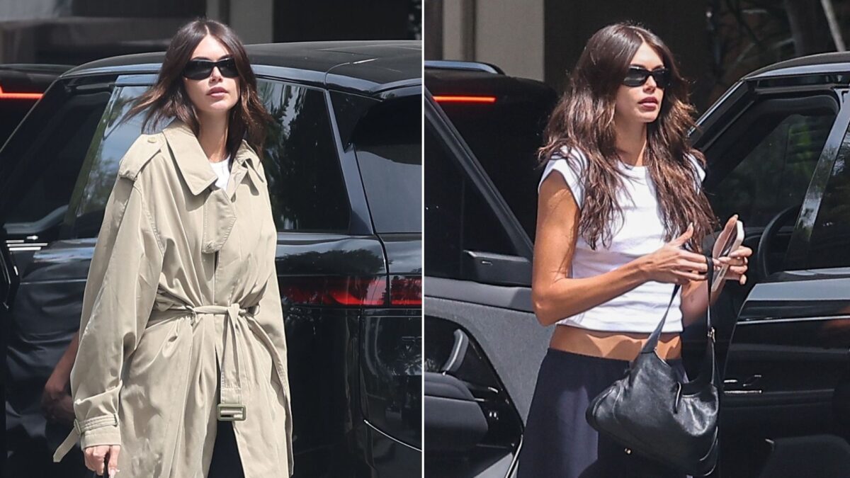 Kaia Gerber’s Tomato Red Flats Are the Spring Trend You Need