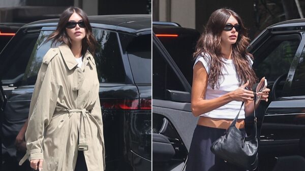 Kaia Gerber’s Tomato Red Flats Are the Spring Trend You Need